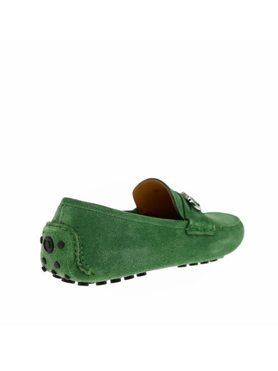 Salvatore Ferragamo Grazioso Loafers Green Suede Leather Size 10 US New main image 6